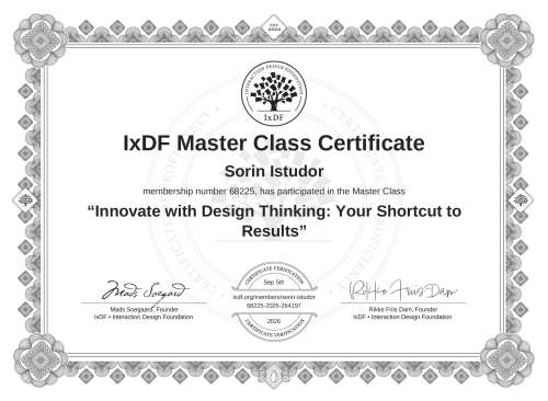 Innovate with Design Thinking: Your Shortcut to Results certificate