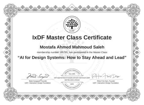 AI for Design Systems: How to Stay Ahead and Lead certificate