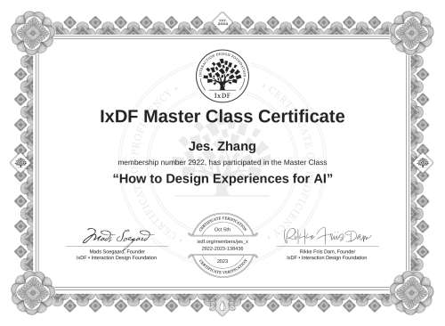 How to Design Experiences for AI certificate