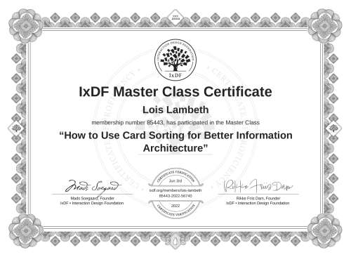How to Use Card Sorting for Better Information Architecture certificate