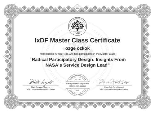 Radical Participatory Design: Insights From NASA’s Service Design Lead certificate