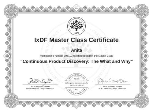 Continuous Product Discovery: The What and Why certificate