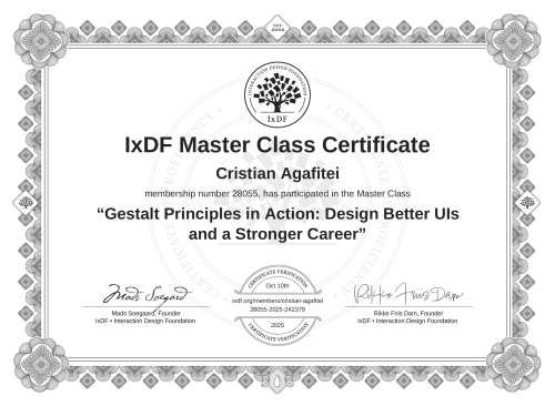 Gestalt Principles in Action: Design Better UIs and a Stronger Career certificate