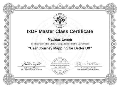 User Journey Mapping for Better UX certificate