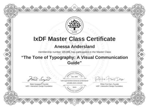 The Tone of Typography: A Visual Communication Guide certificate