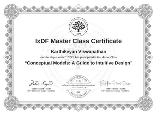 Conceptual Models: A Guide to Intuitive Design certificate