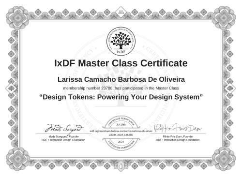 Design Tokens: Powering Your Design System certificate
