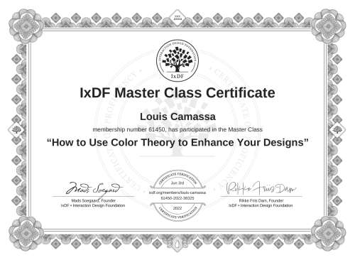 How to Use Color Theory to Enhance Your Designs certificate