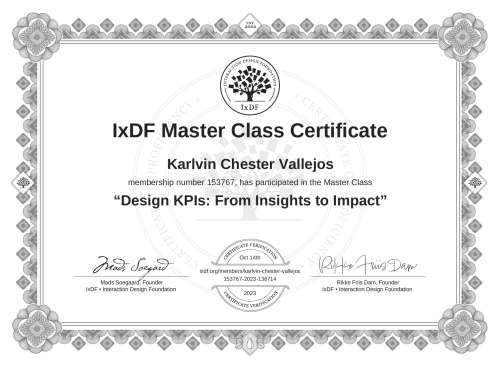 Design KPIs: From Insights to Impact certificate