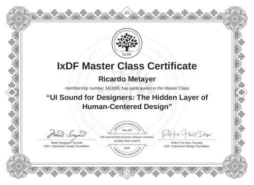 UI Sound for Designers: The Hidden Layer of Human-Centered Design certificate