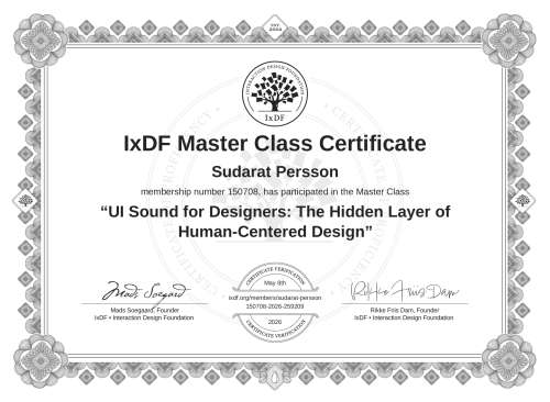 UI Sound for Designers: The Hidden Layer of Human-Centered Design certificate