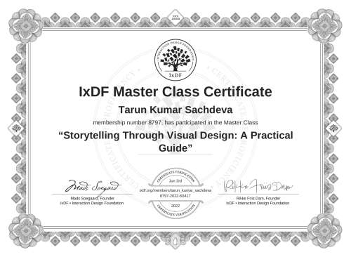 Storytelling Through Visual Design: A Practical Guide certificate