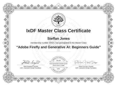 Adobe Firefly and Generative AI: Beginners Guide certificate