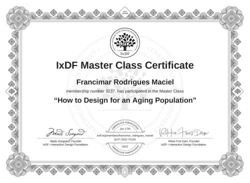 How to Design for an Aging Population certificate
