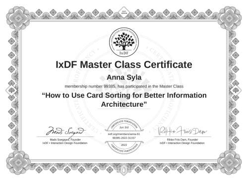 How to Use Card Sorting for Better Information Architecture certificate