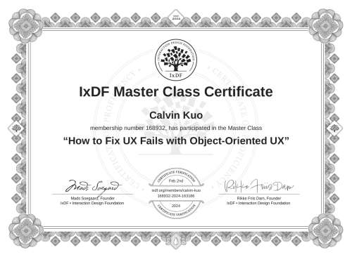 How to Fix UX Fails with Object-Oriented UX certificate