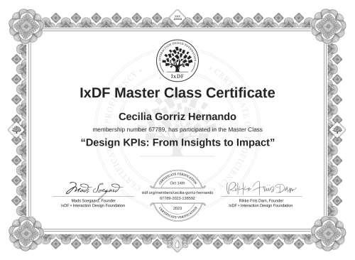 Design KPIs: From Insights to Impact certificate