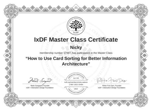 How to Use Card Sorting for Better Information Architecture certificate