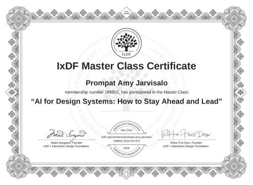 AI for Design Systems: How to Stay Ahead and Lead certificate