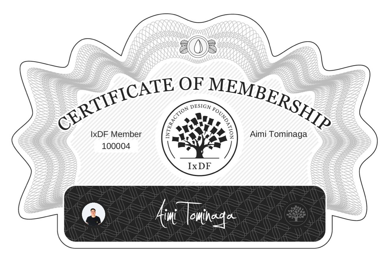 Certificate of Membership – Aimi Tominaga