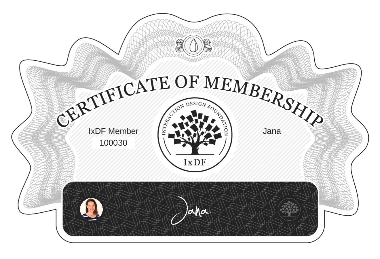 Certificate of Membership – Jana