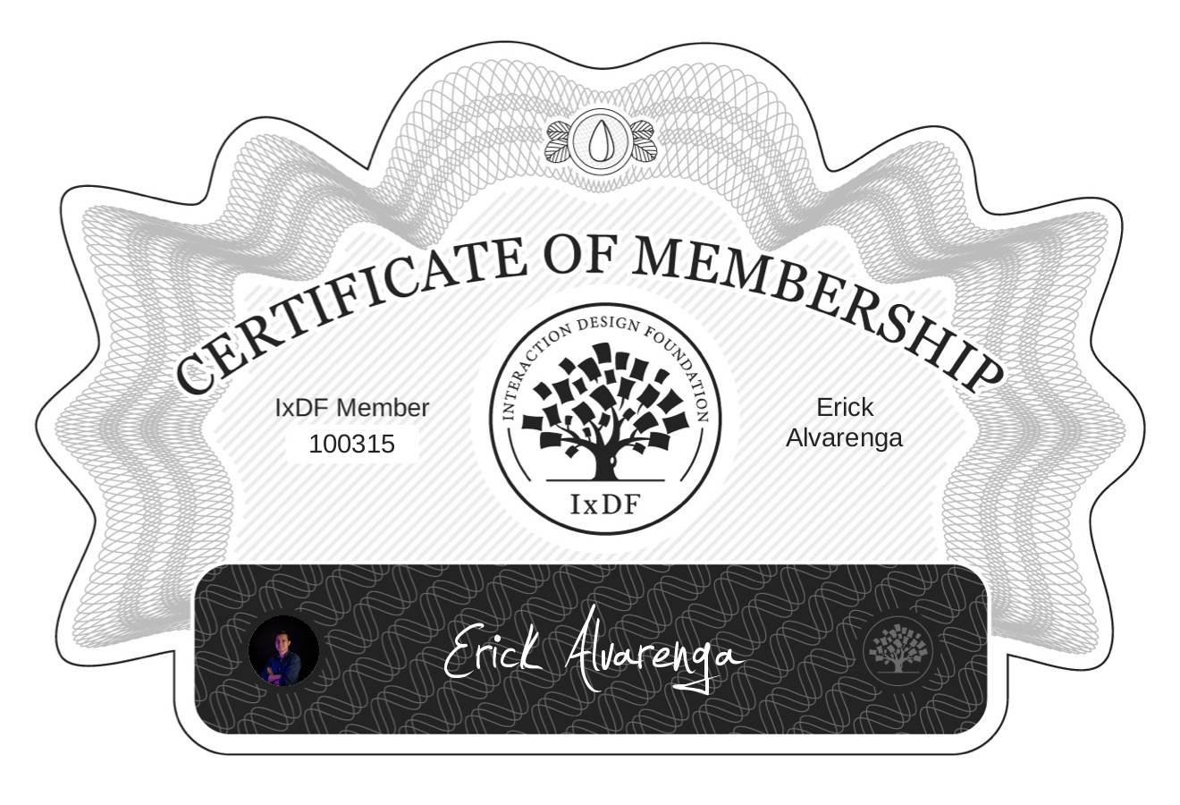 Certificate of Membership – Erick Alvarenga