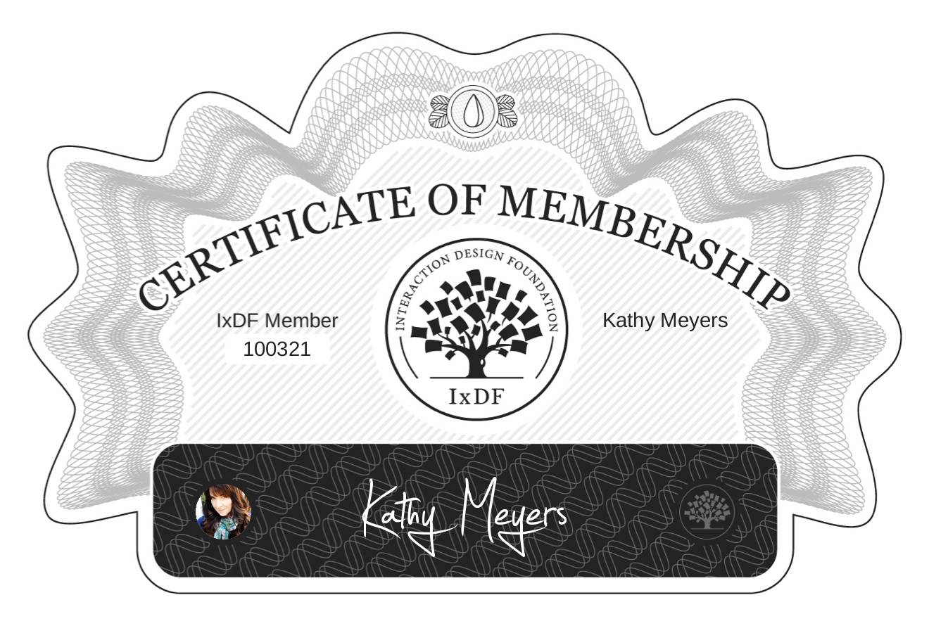 Certificate of Membership – Kathy Meyers