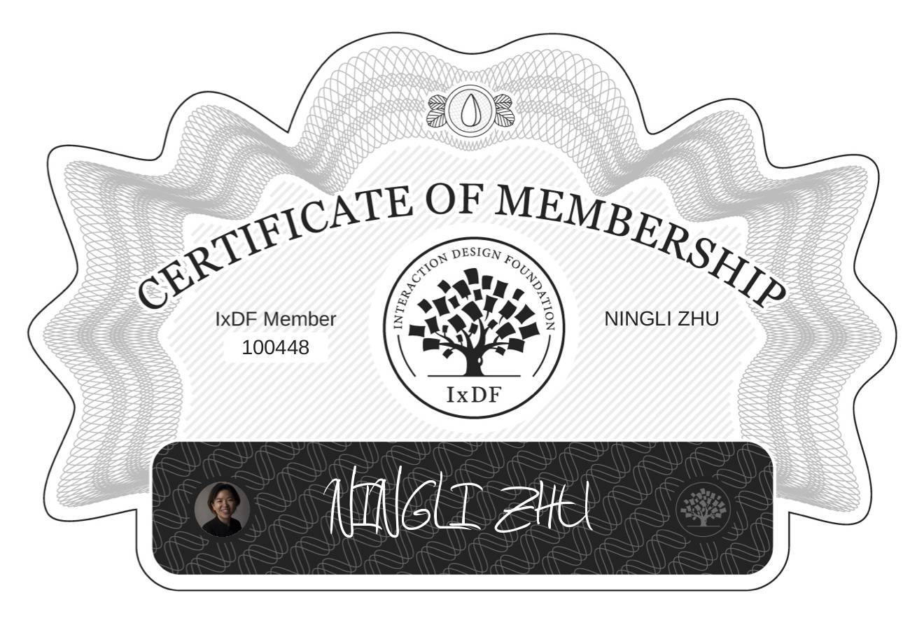 Certificate of Membership – NINGLI ZHU