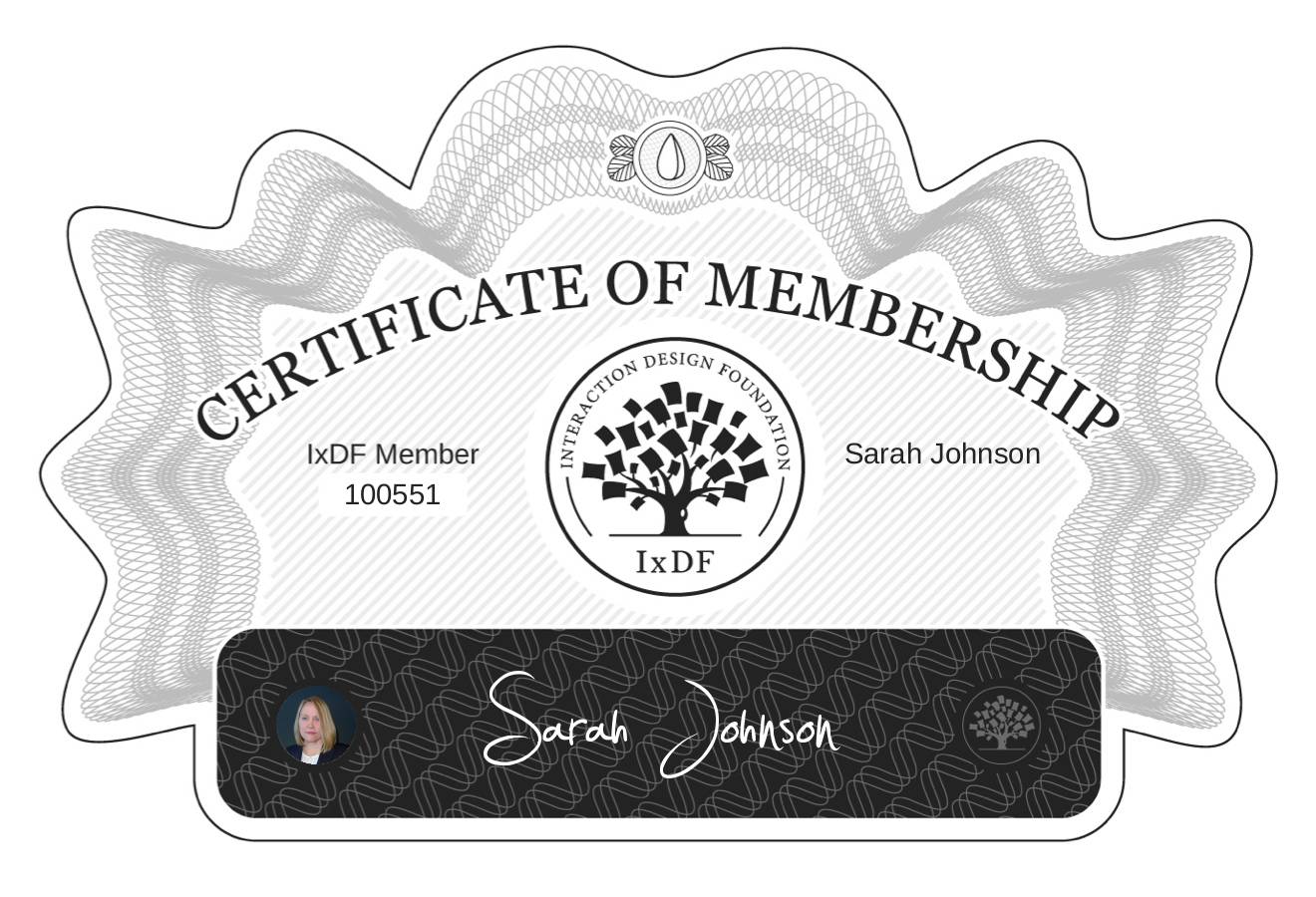 Certificate of Membership – Sarah Johnson