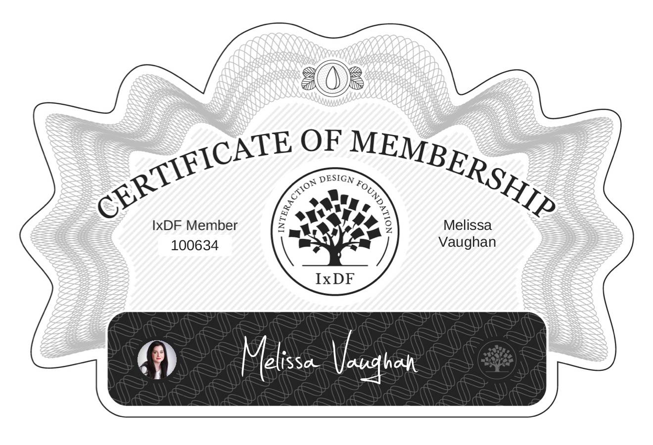 Certificate of Membership – Melissa Vaughan