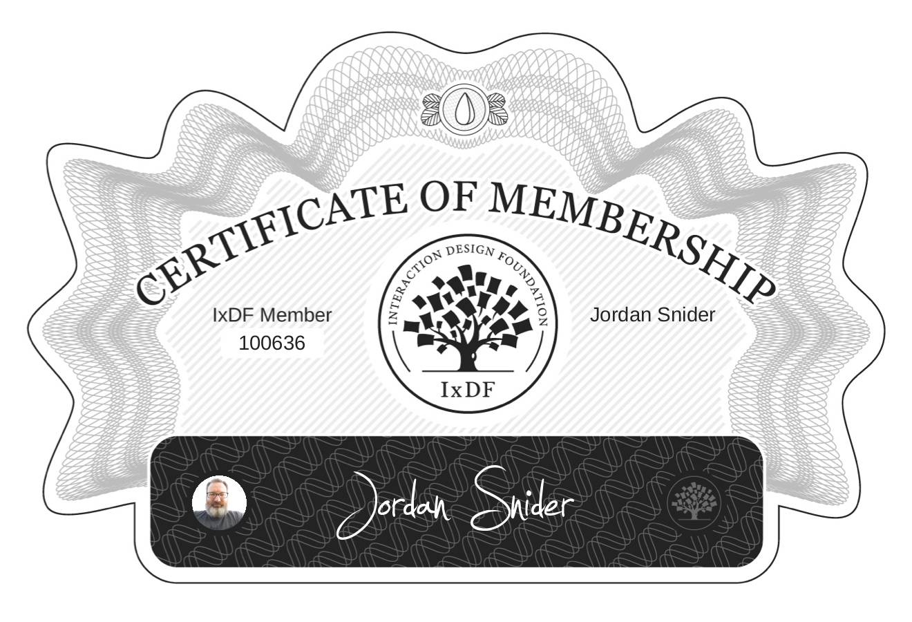 Certificate of Membership – Jordan Snider