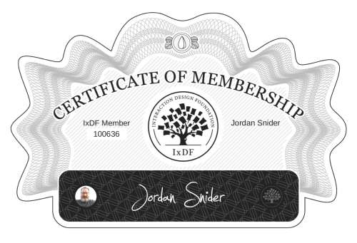 Certificate of Membership – Jordan Snider