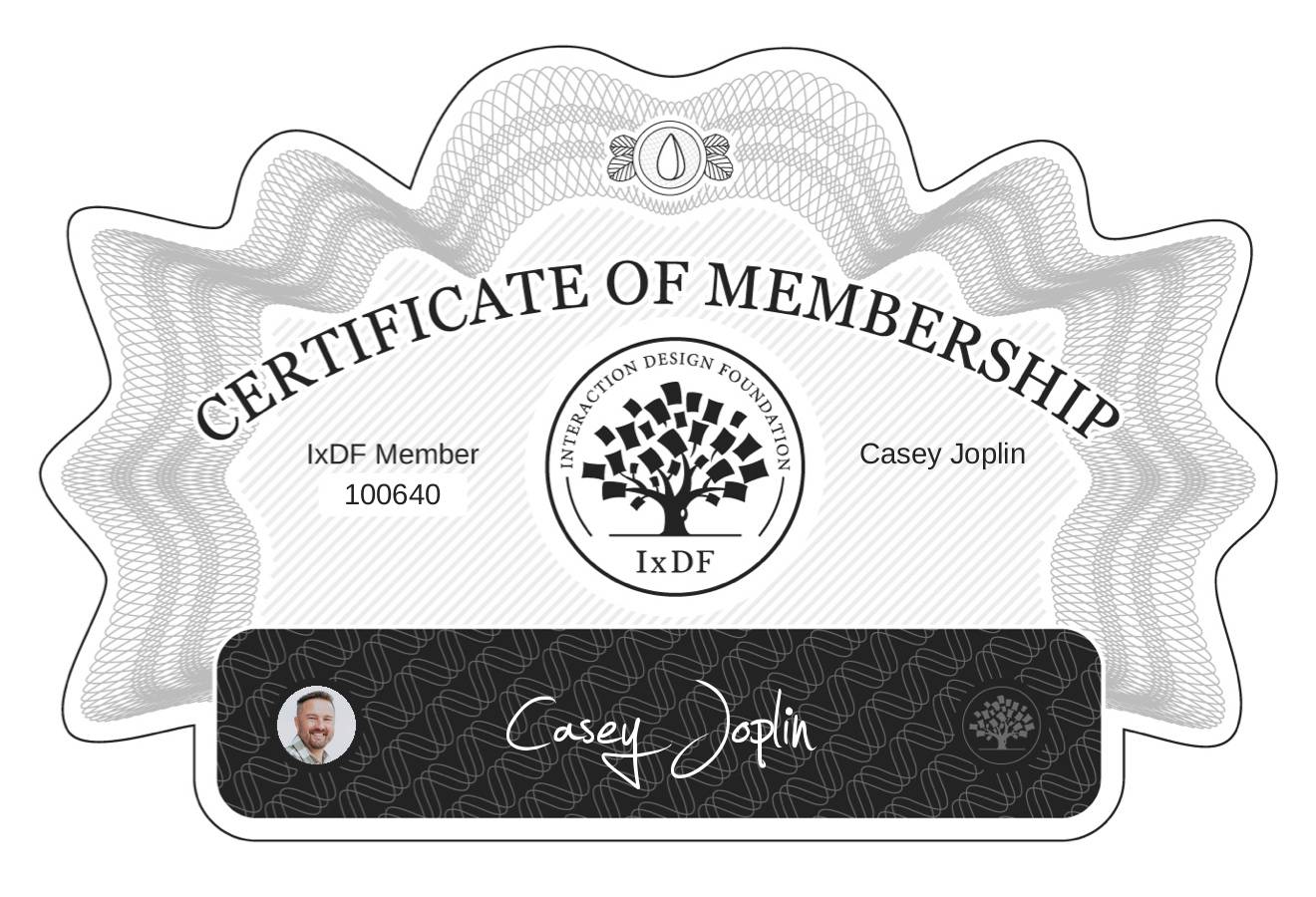 Certificate of Membership – Casey Joplin