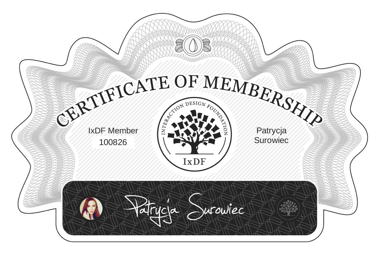 Certificate of Membership – Patrycja Surowiec