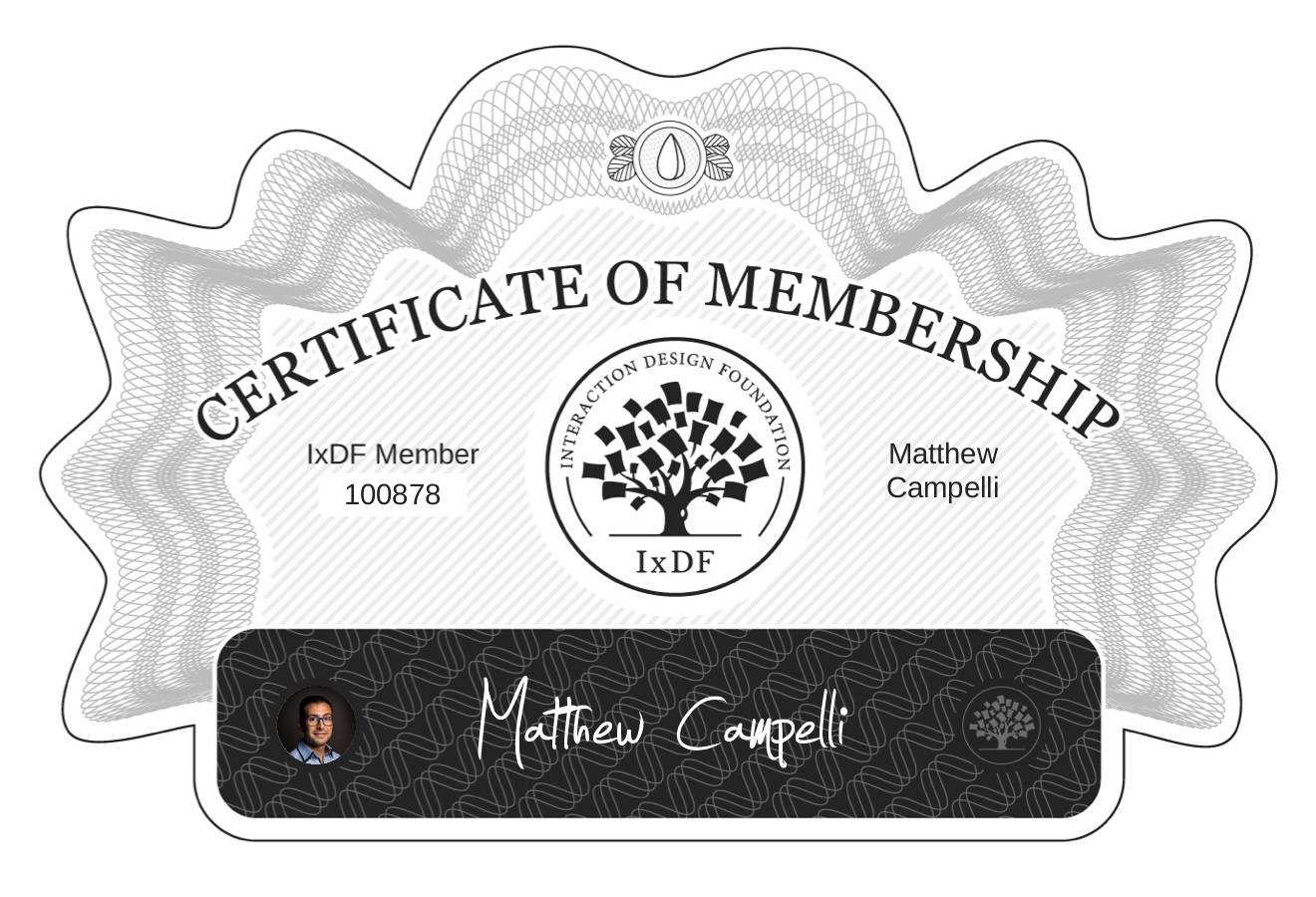 Certificate of Membership – Matthew Campelli