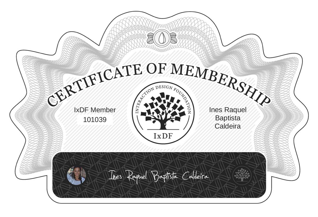 Certificate of Membership – Ines Raquel Baptista Caldeira
