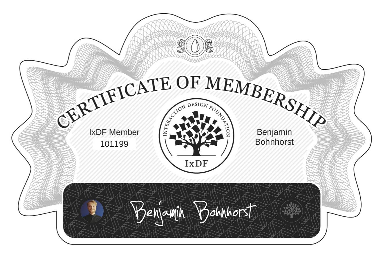 Certificate of Membership – Benjamin Bohnhorst
