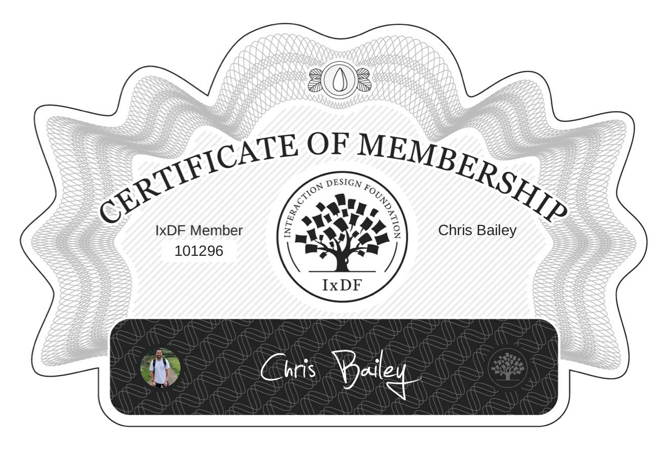 Certificate of Membership – Chris Bailey