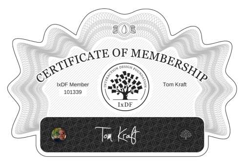 Certificate of Membership – Tom Kraft