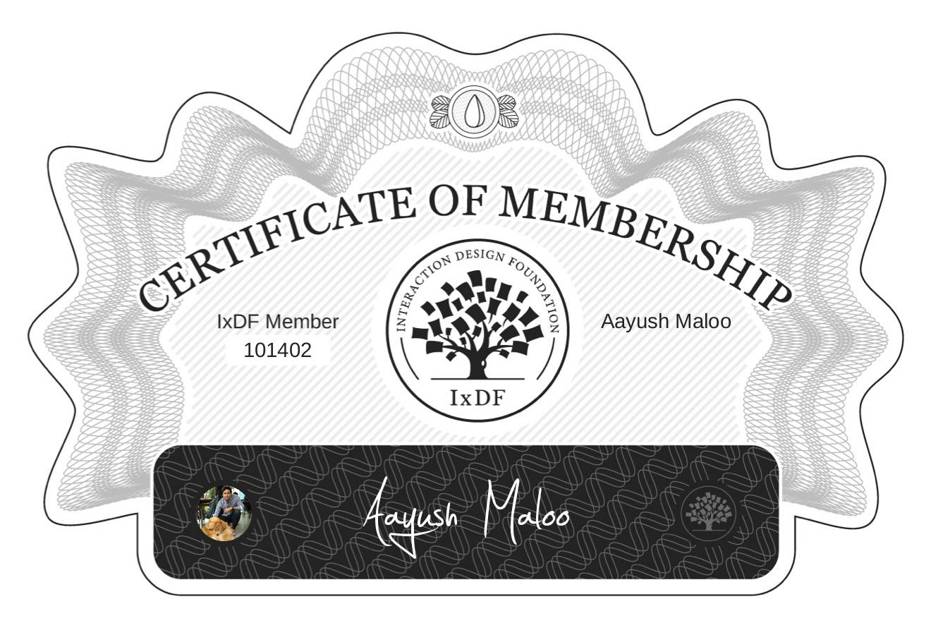Certificate of Membership – Aayush Maloo