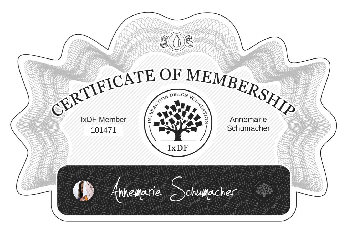 Certificate of Membership – Annemarie Schumacher