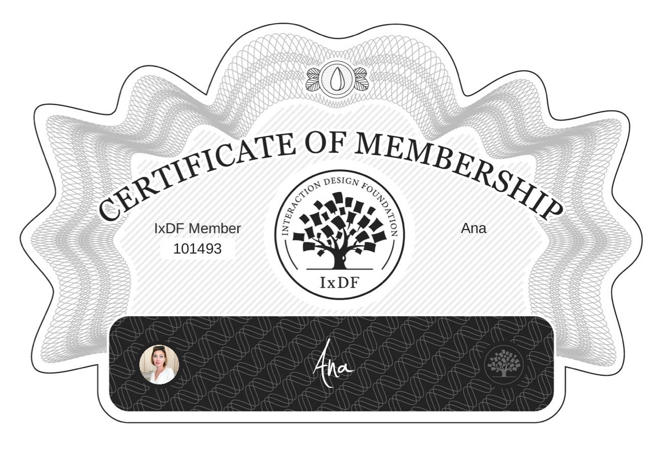Certificate of Membership – Ana