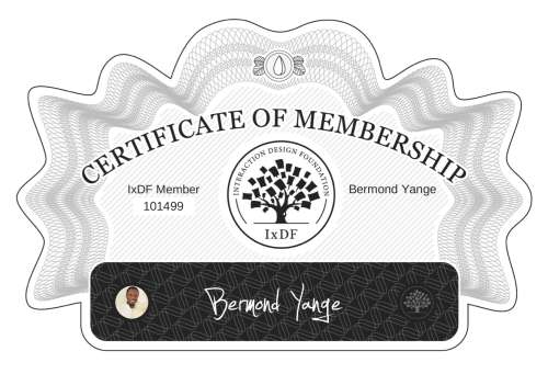 Certificate of Membership – Bermond Yange