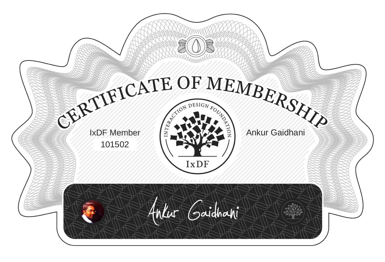 Certificate of Membership – Ankur Gaidhani