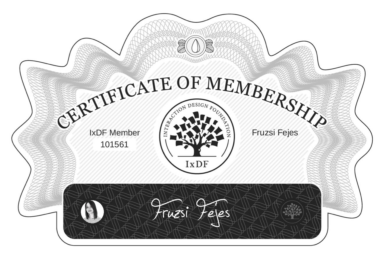 Certificate of Membership – Fruzsi Fejes