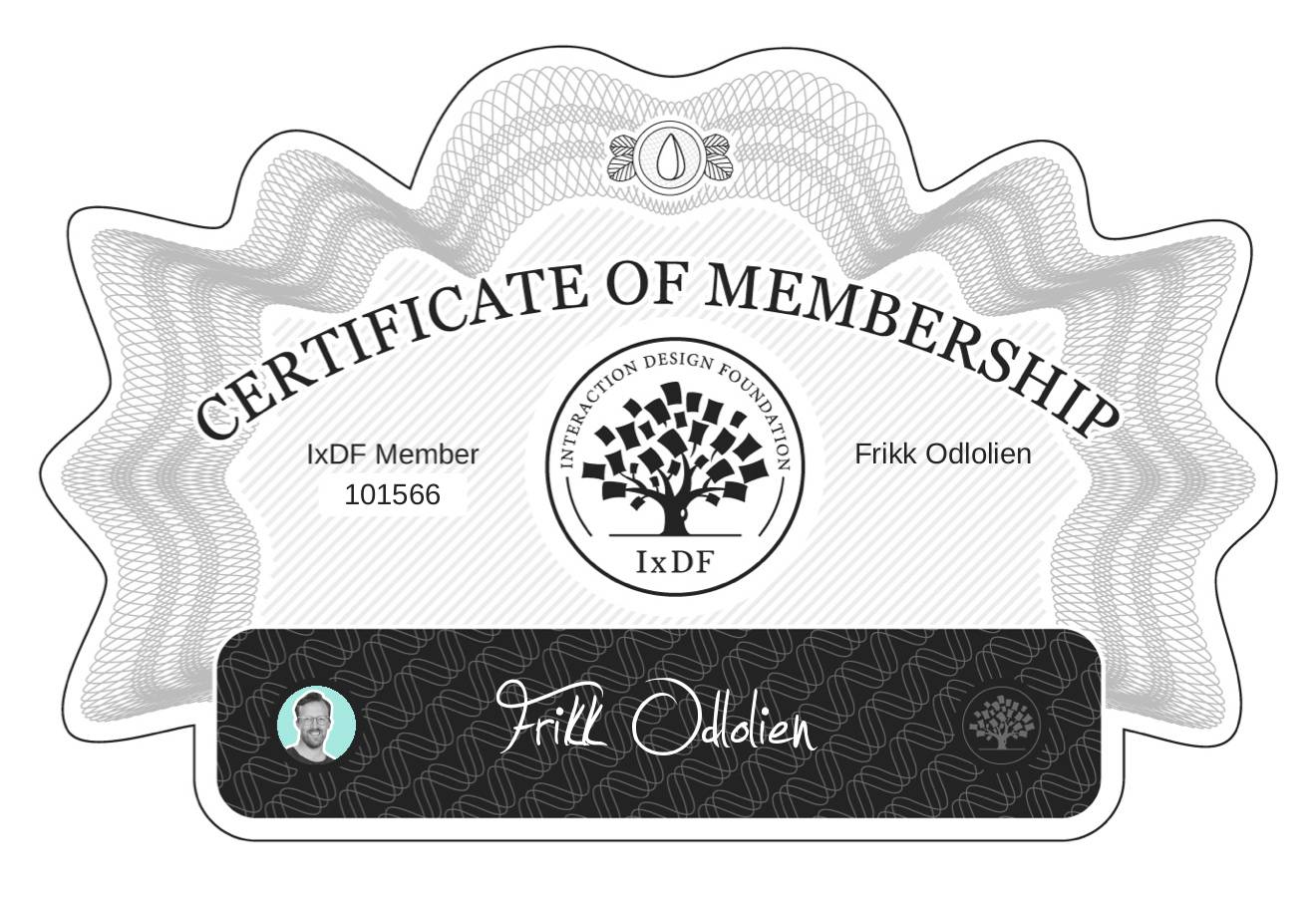 Certificate of Membership – Frikk Odlolien