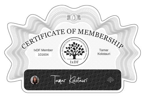 Certificate of Membership – Tamar Kolotauri