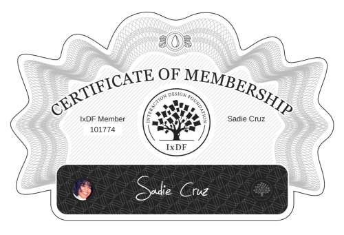 Certificate of Membership – Sadie Cruz