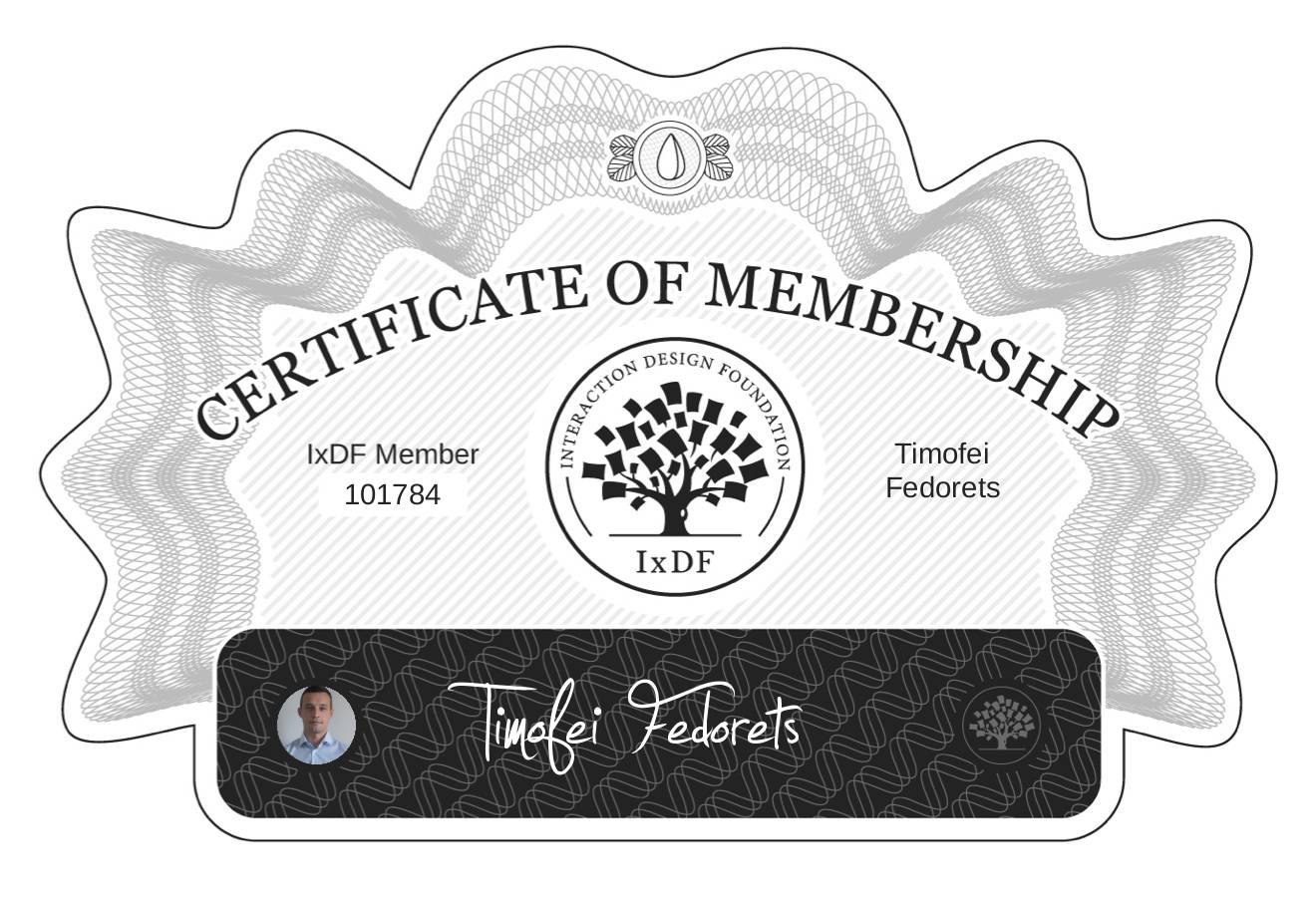 Certificate of Membership – Timofei Fedorets
