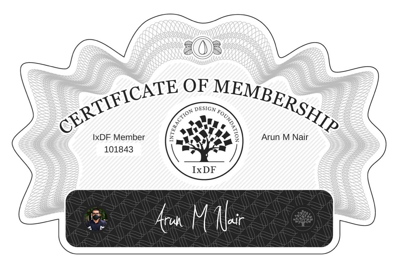 Certificate of Membership – Arun M Nair